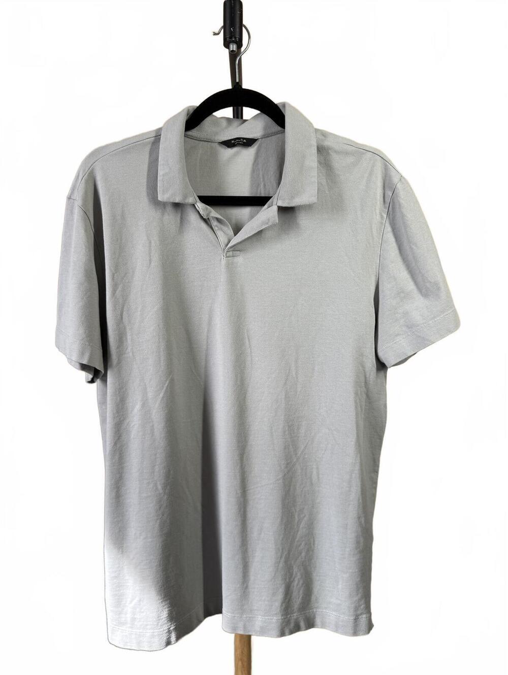 Massimo Dutti Light Gray Polo Shirt / Size Large